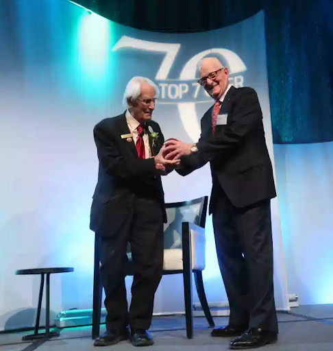 Jim Gray presents award to Richard Guy